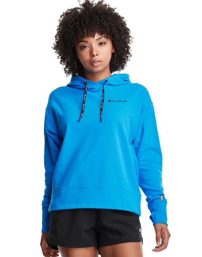 Champion Womens Hoodie NZ - Game Day Script Logo Blue ( 9435-ADLGS )